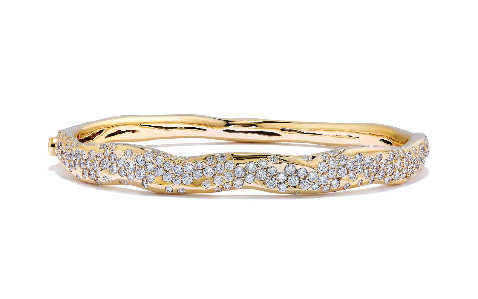 2.50ct D Flawless Diamond Bangle set in 18K Yellow Gold