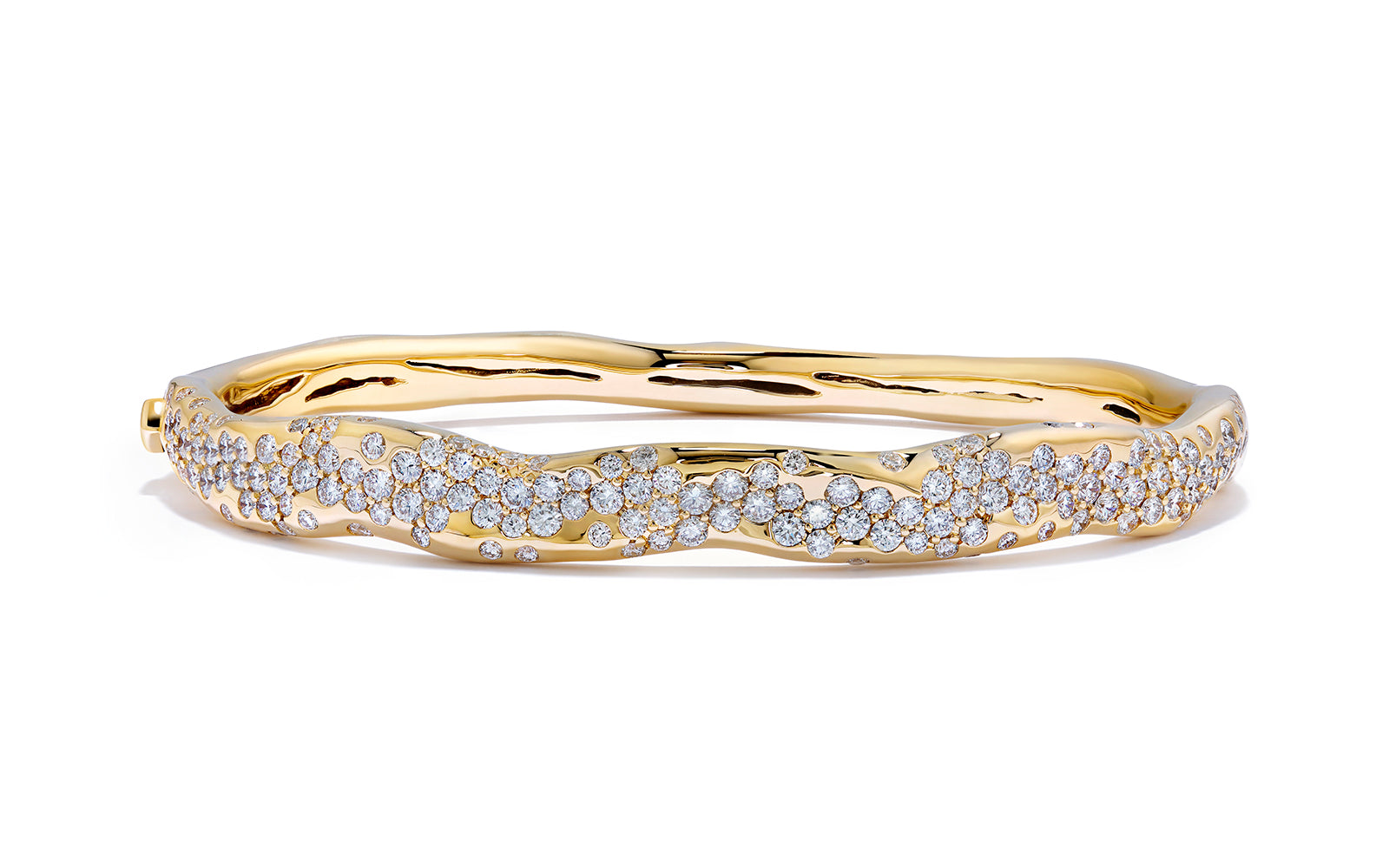 Galaxy 2.06ct D Flawless Diamond Bangle set in 18K Yellow Gold