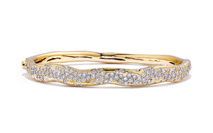 Galaxy 2.06ct D Flawless Diamond Bangle set in 18K Yellow Gold