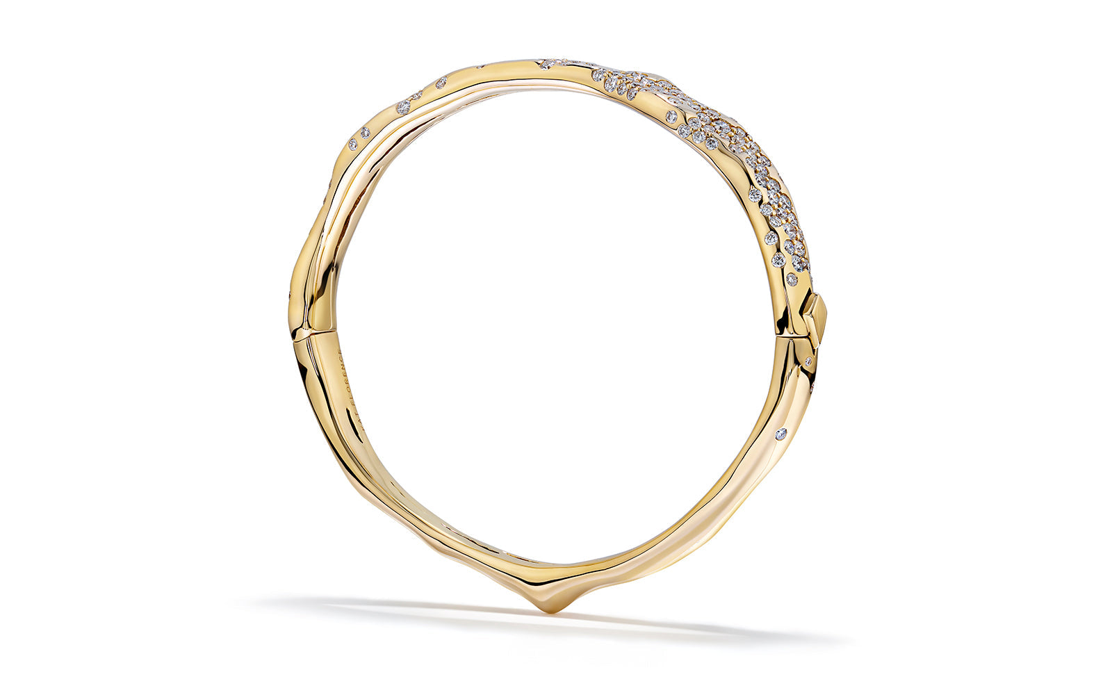 Galaxy 2.06ct D Flawless Diamond Bangle set in 18K Yellow Gold