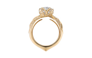 Kat Florence Vintage Diamond Ring with D Flawless Diamonds set in 18K Yellow Gold