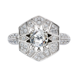 Kat Florence Vintage Diamond Ring with D Flawless Diamonds set in Platinum