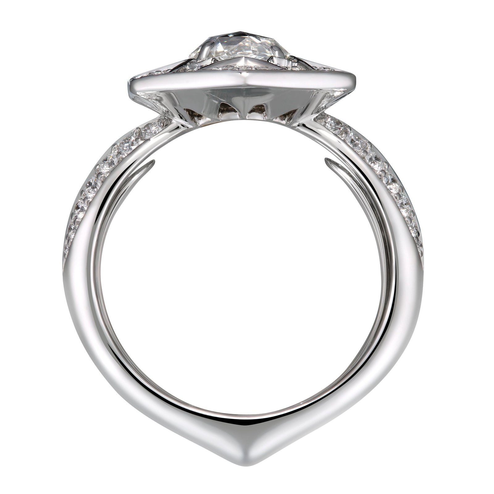 Kat Florence Vintage Diamond Ring with D Flawless Diamonds set in Platinum