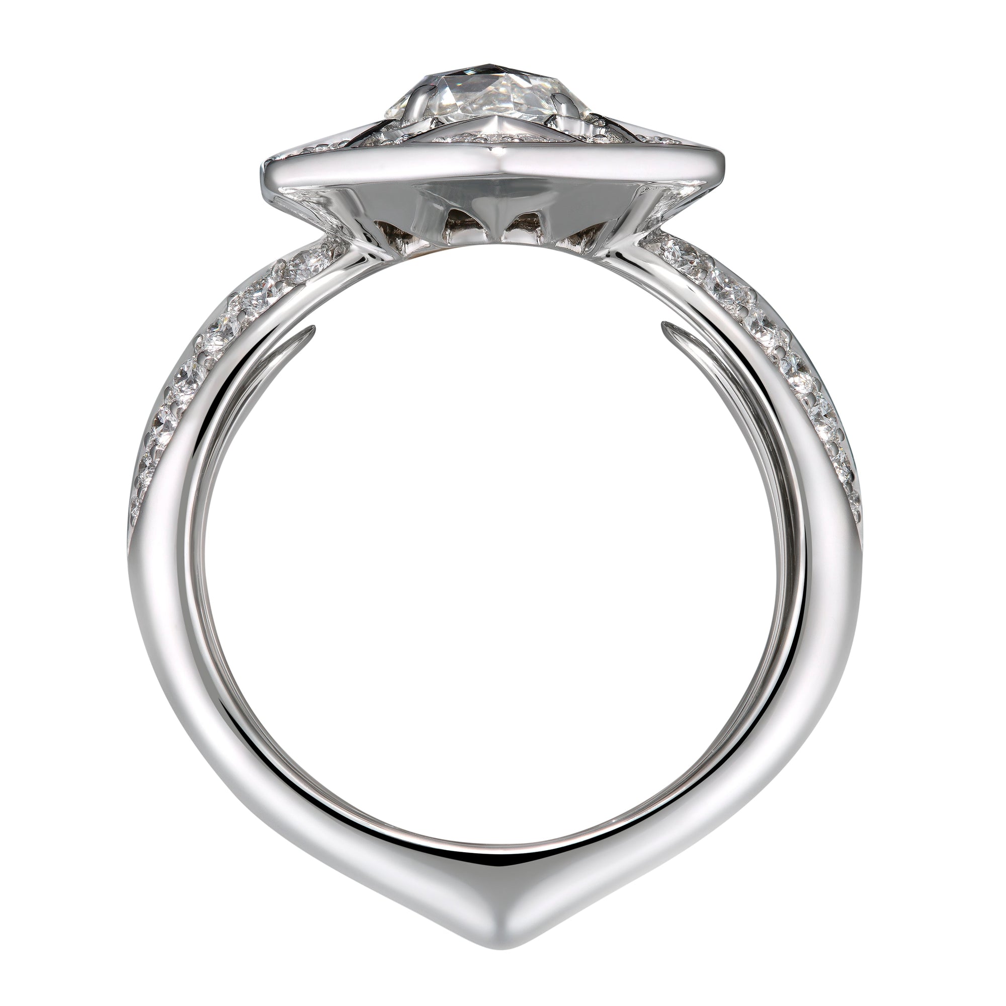 Kat Florence Vintage Diamond Ring with D Flawless Diamonds set in Platinum