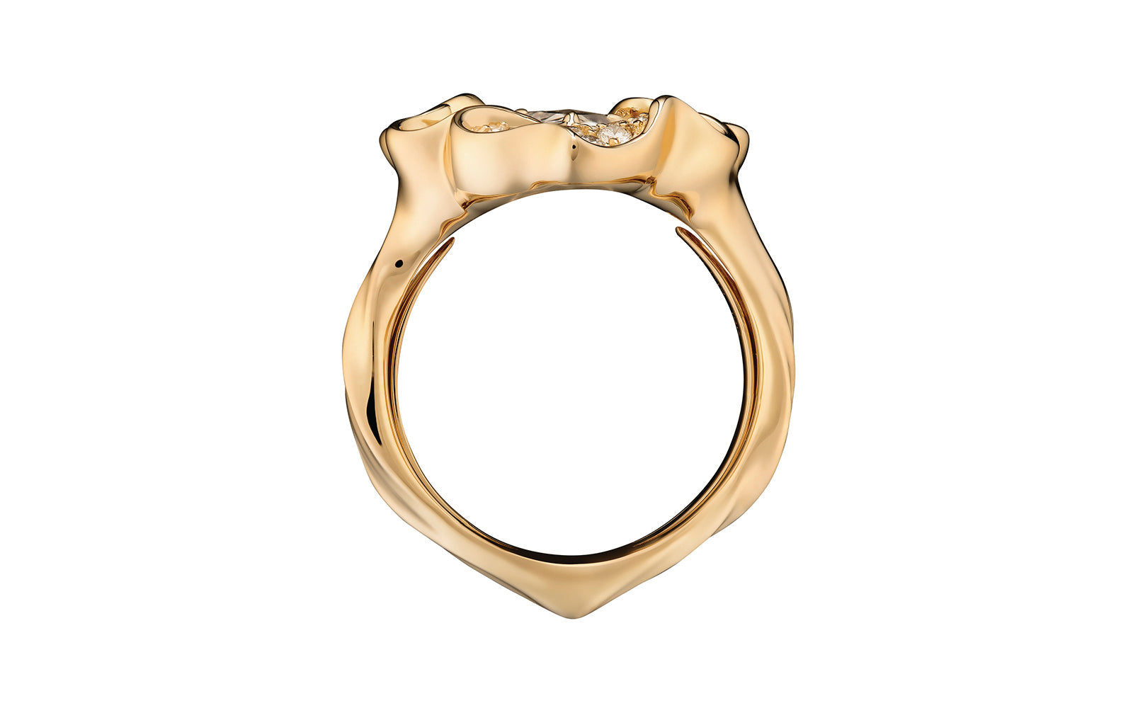 Kat Florence Vintage Diamond Ring with D Flawless Diamonds set in 18K Yellow Gold