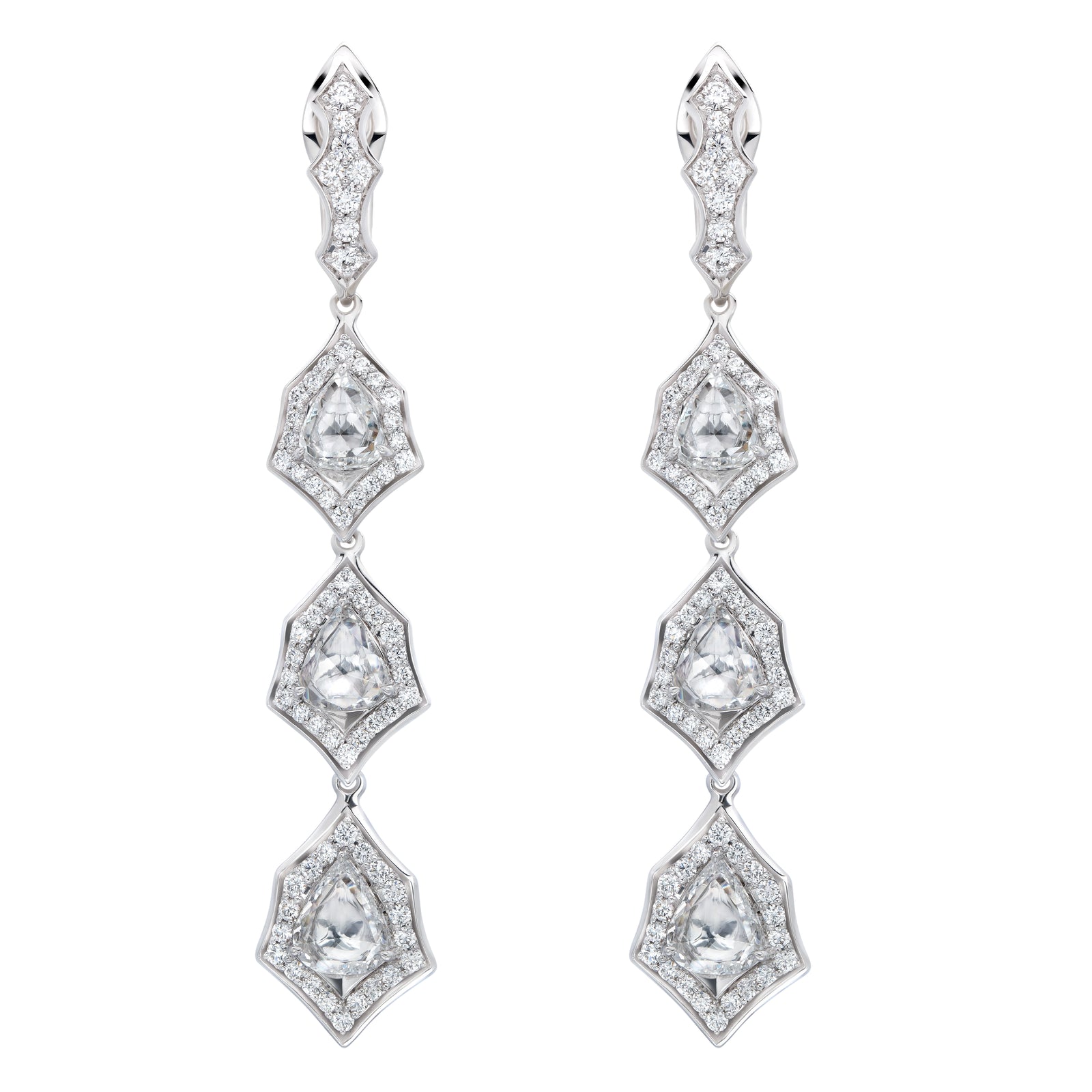 1.24ct Vintage Diamond Earrings set in 18K White Gold