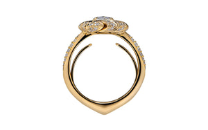 Kat Florence Vintage Diamond Ring with D Flawless Diamonds set in 18K Yellow Gold
