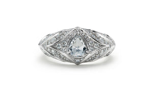 Kat Florence Vintage Diamond Ring with D Flawless Diamonds set in Platinum