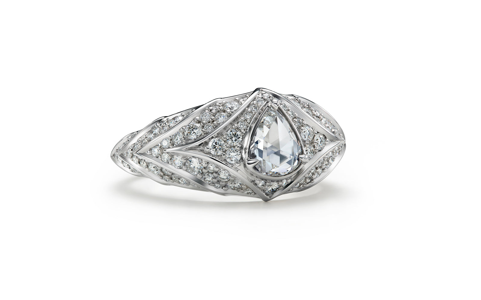 Kat Florence Vintage Diamond Ring with D Flawless Diamonds set in Platinum