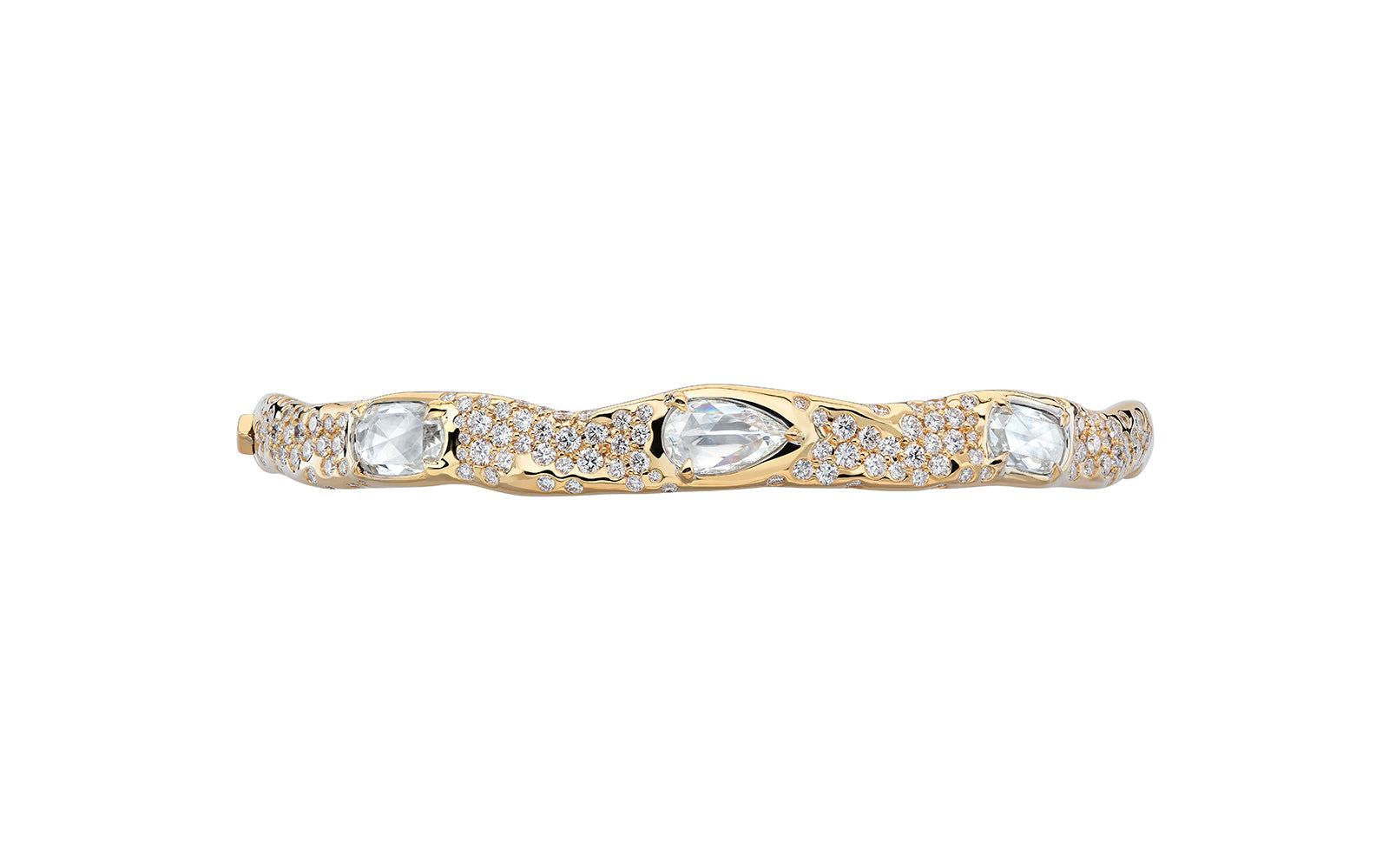 1.87ct Vintage Diamond Bangle set in 18K Yellow Gold