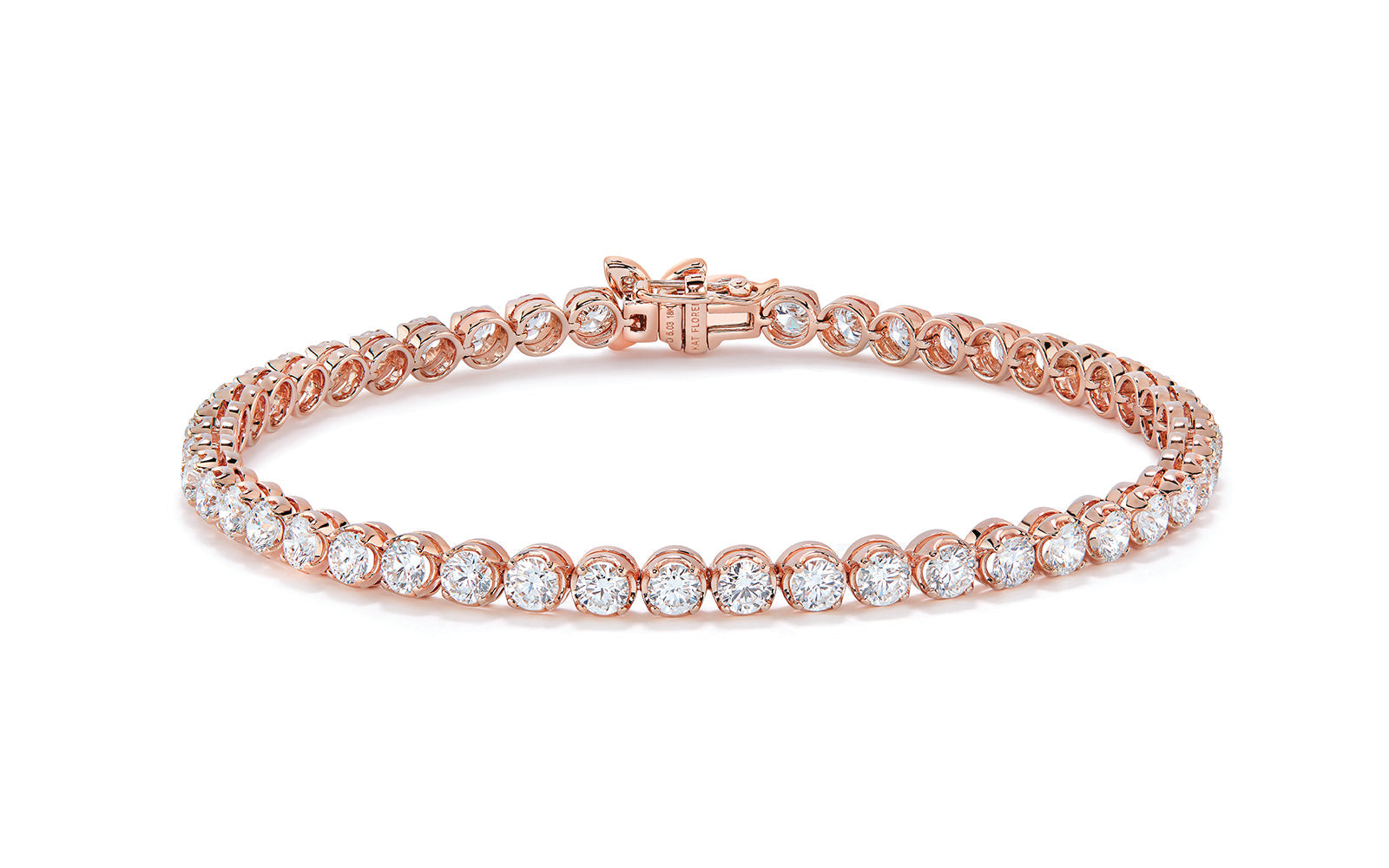 5.03ct D Flawless Diamond Bracelet set in 18K Rose Gold