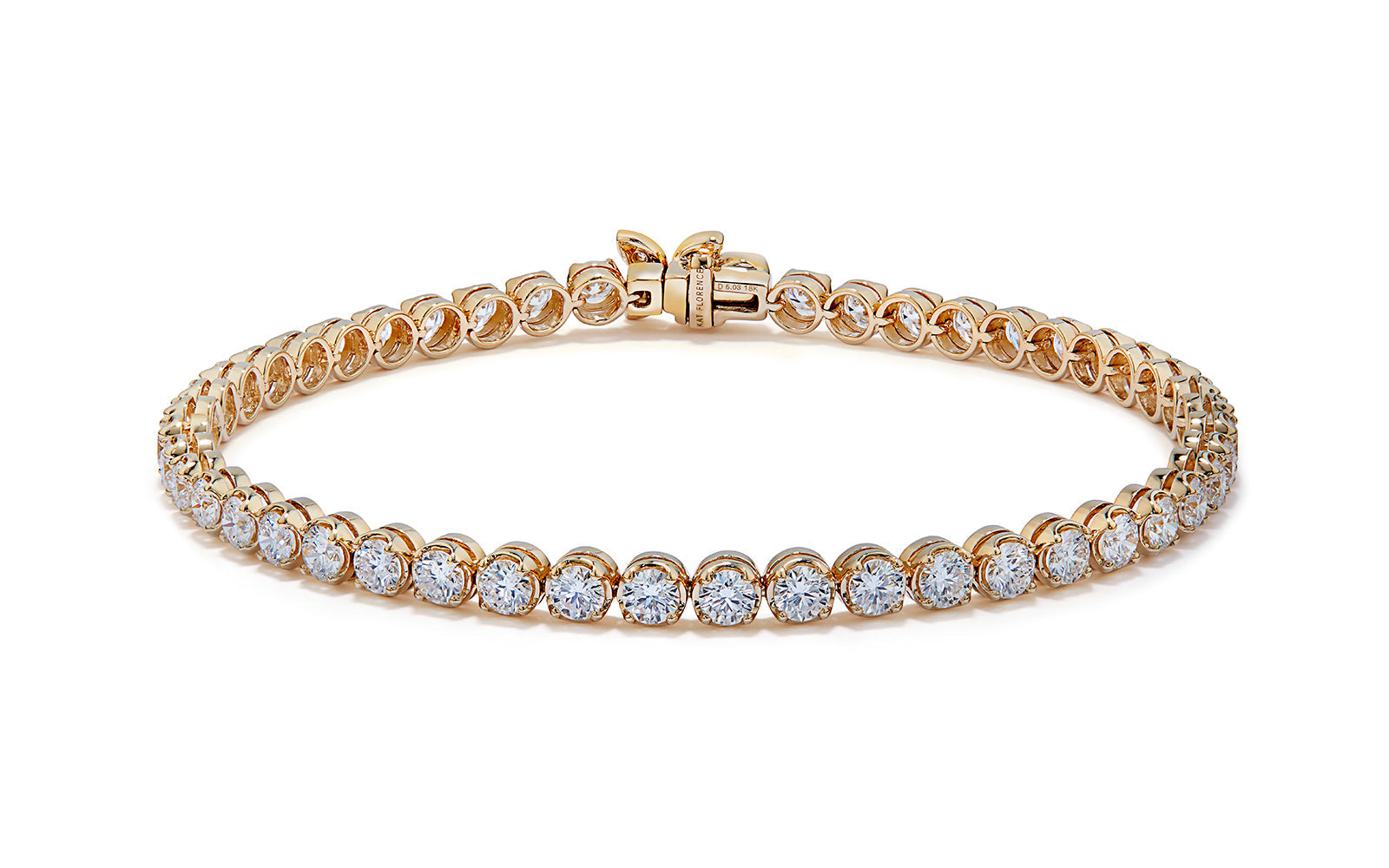 5.03ct D Flawless Diamond Bracelet set in 18K Yellow Gold