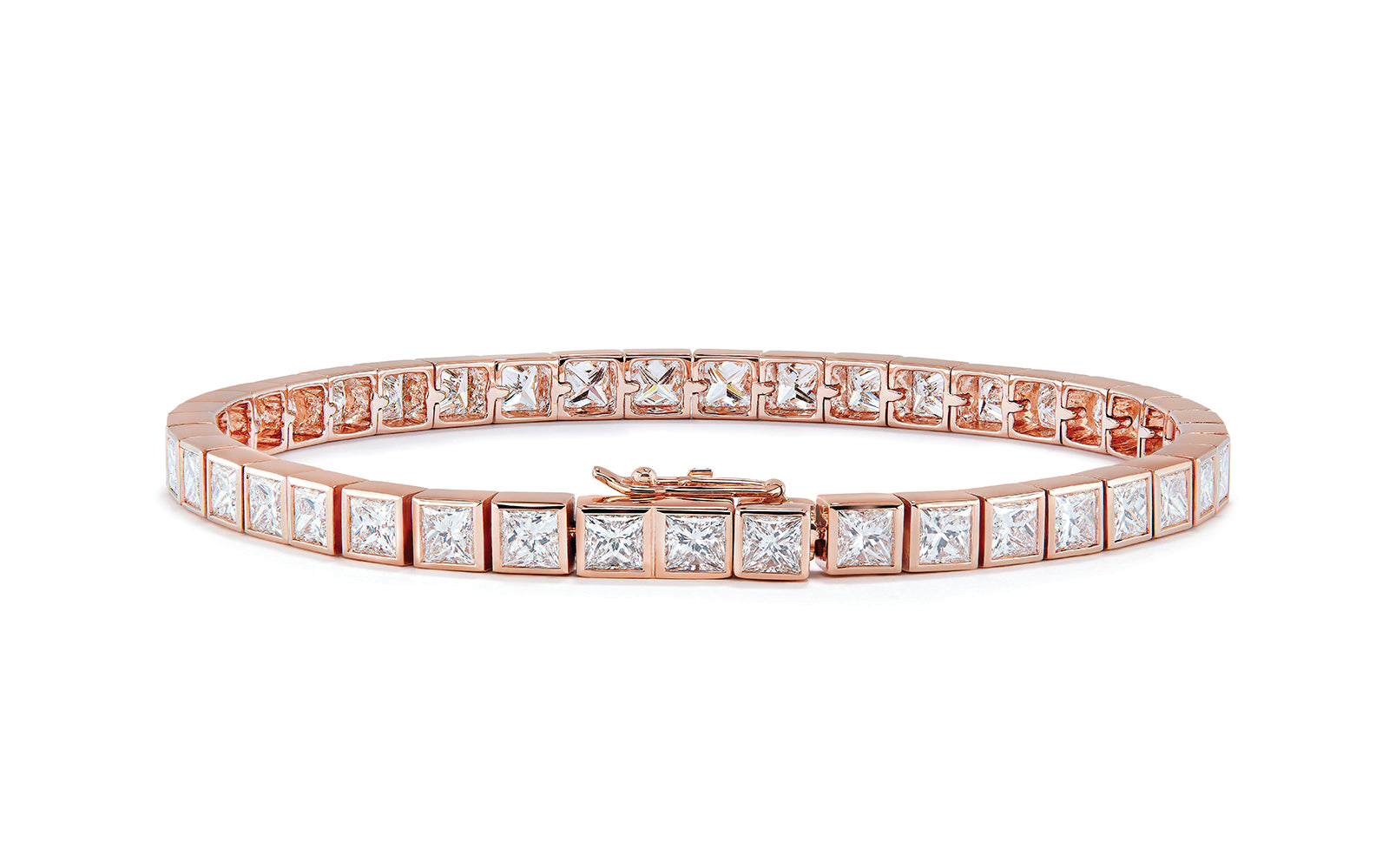 6.70ct D Flawless Diamond Bracelet set in 18K Rose Gold