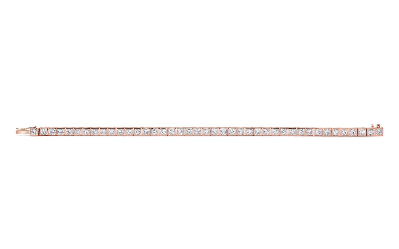 6.70ct D Flawless Diamond Bracelet set in 18K Rose Gold