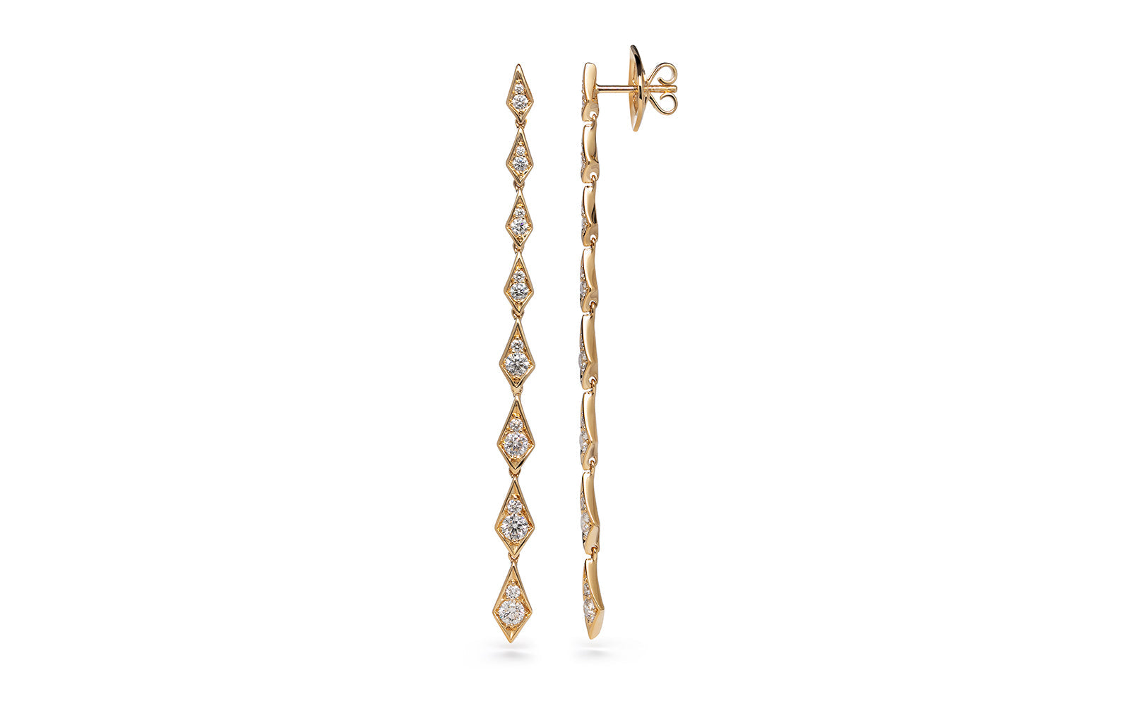 1.28ct D Flawless Diamond Earrings set in 18K Yellow Gold