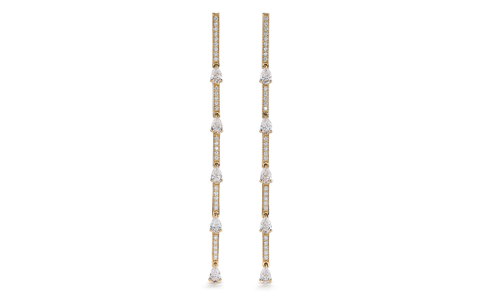 2.02ct D Flawless Diamond Earrings set in 18K Yellow Gold