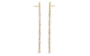 2.02ct D Flawless Diamond Earrings set in 18K Yellow Gold