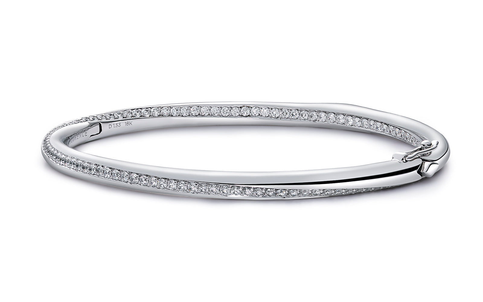 1.53ct D Flawless Diamond Bangle set in 18K White Gold