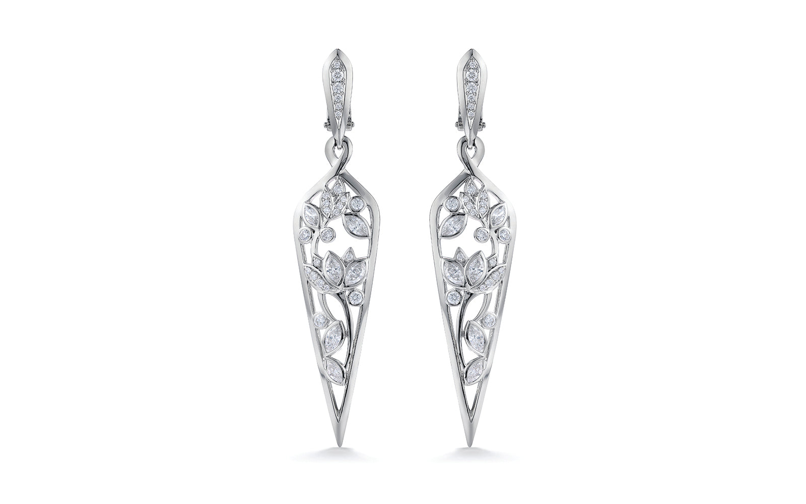 1.84ct D Flawless Diamond Earrings set in 18K White Gold