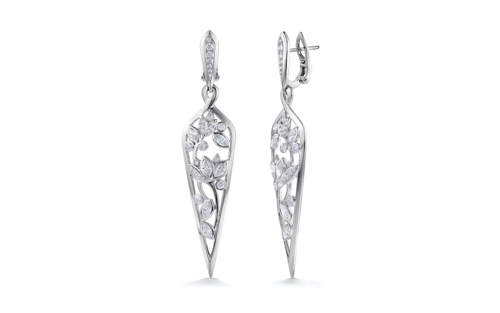 1.84ct D Flawless Diamond Earrings set in 18K White Gold
