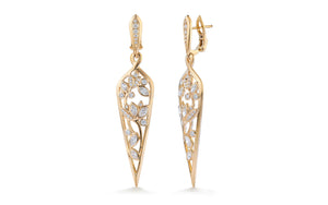 1.84ct D Flawless Diamond Earrings set in 18K Yellow Gold