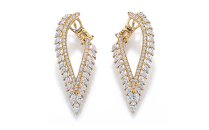 2.08ct D Flawless Diamond Earrings set in 18K Yellow Gold