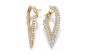2.08ct D Flawless Diamond Earrings set in 18K Yellow Gold