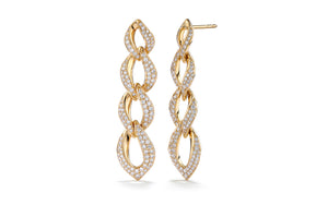 1.36ct D Flawless Diamond Earrings set in 18K Yellow Gold