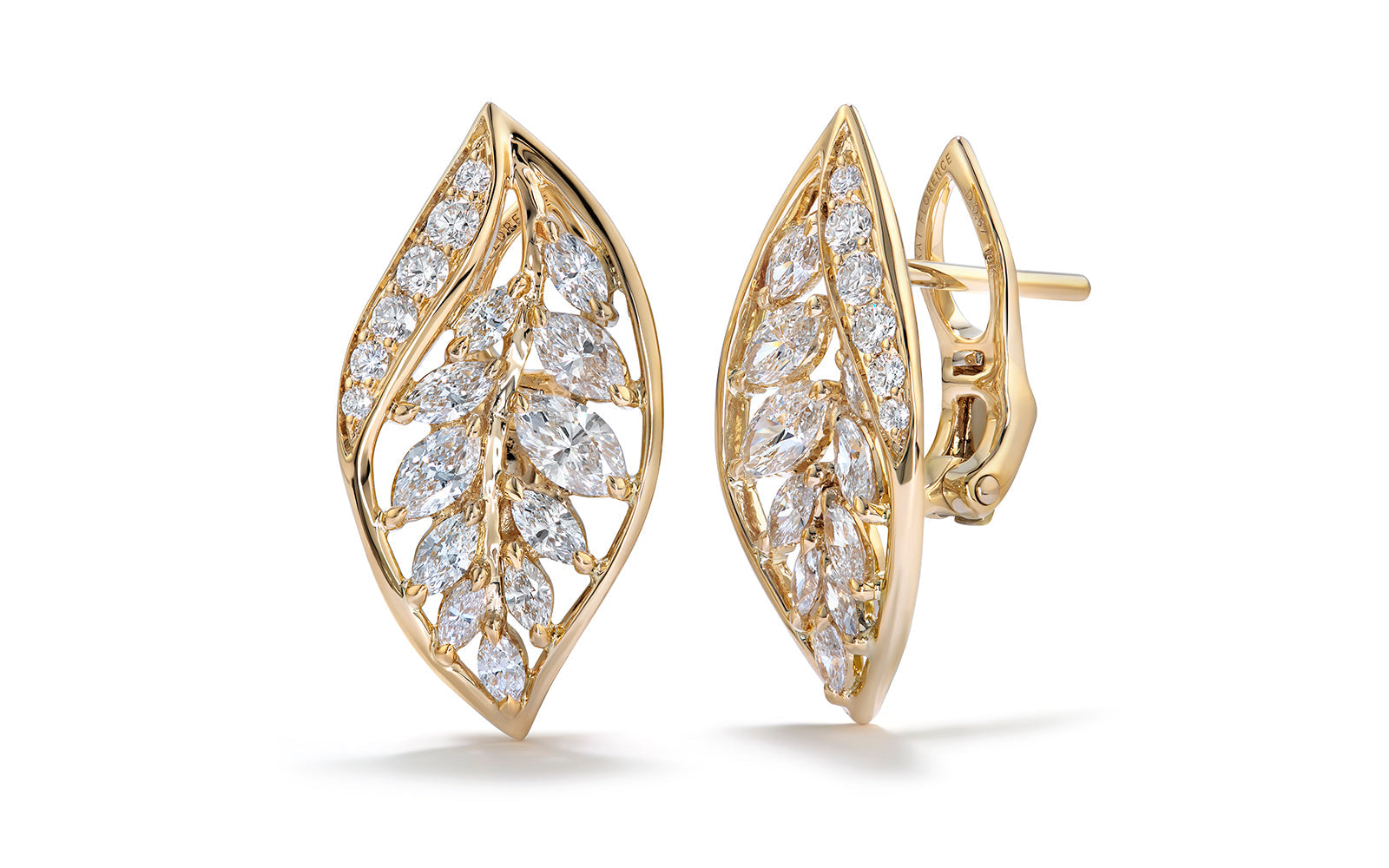 1.40ct D Flawless Diamond Earrings set in 18K Yellow Gold