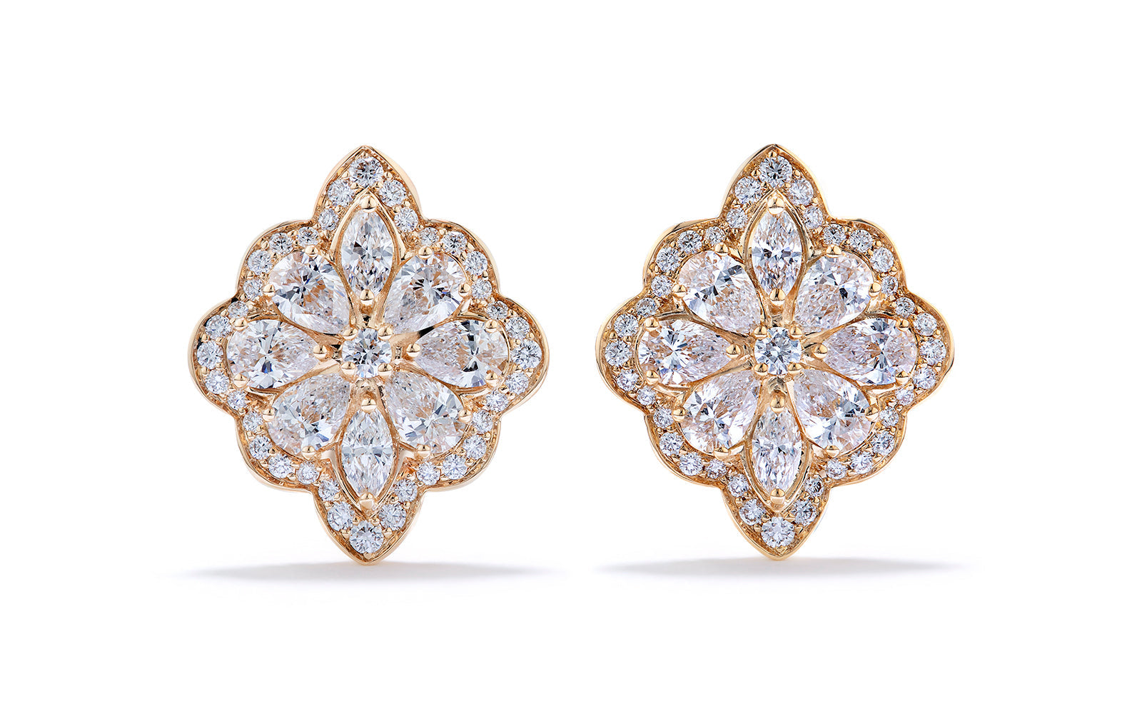1.44ct D Flawless Diamond Earrings set in 18K Yellow Gold