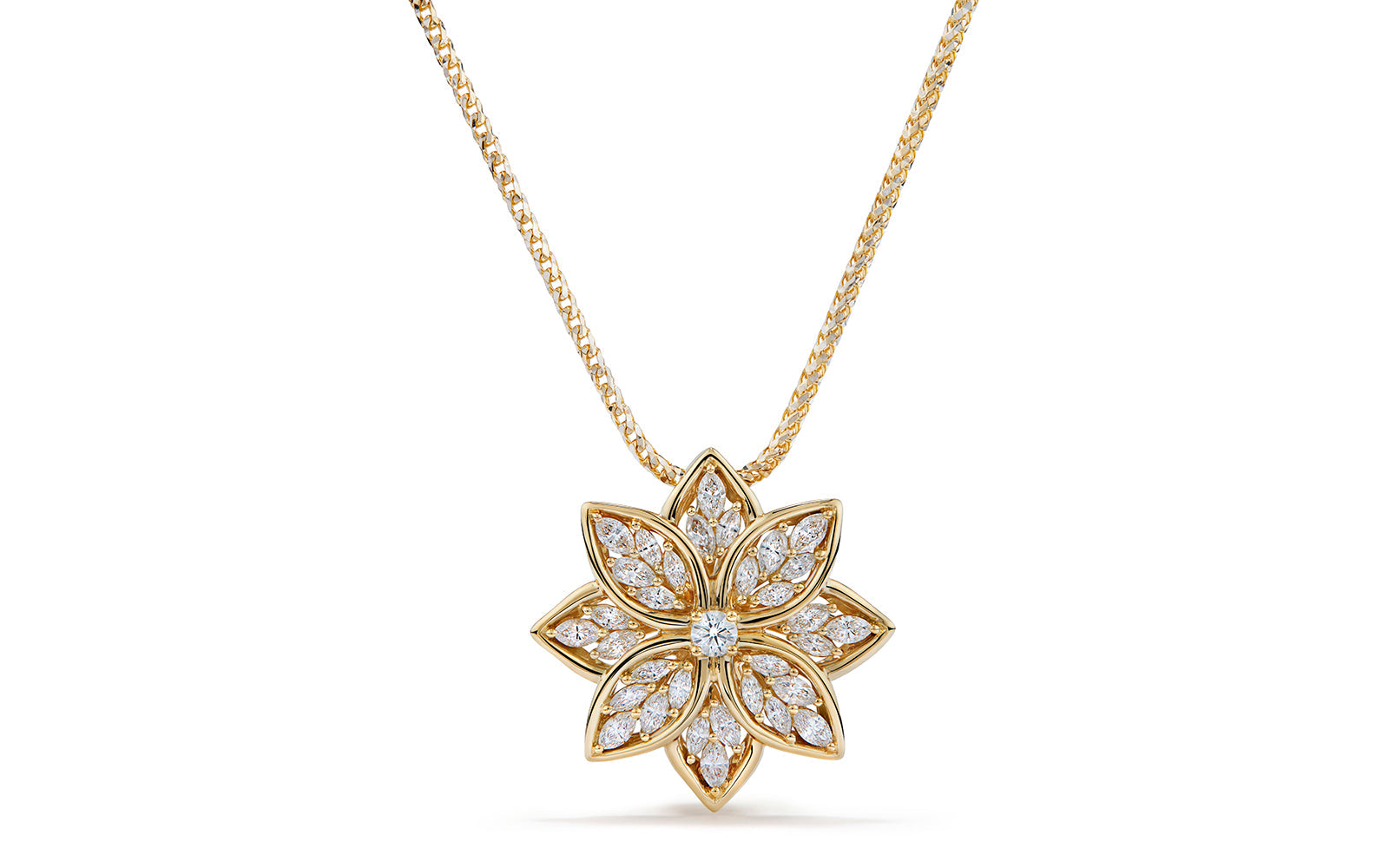 1.21ct D Flawless Diamond Necklace set in 18K Yellow Gold