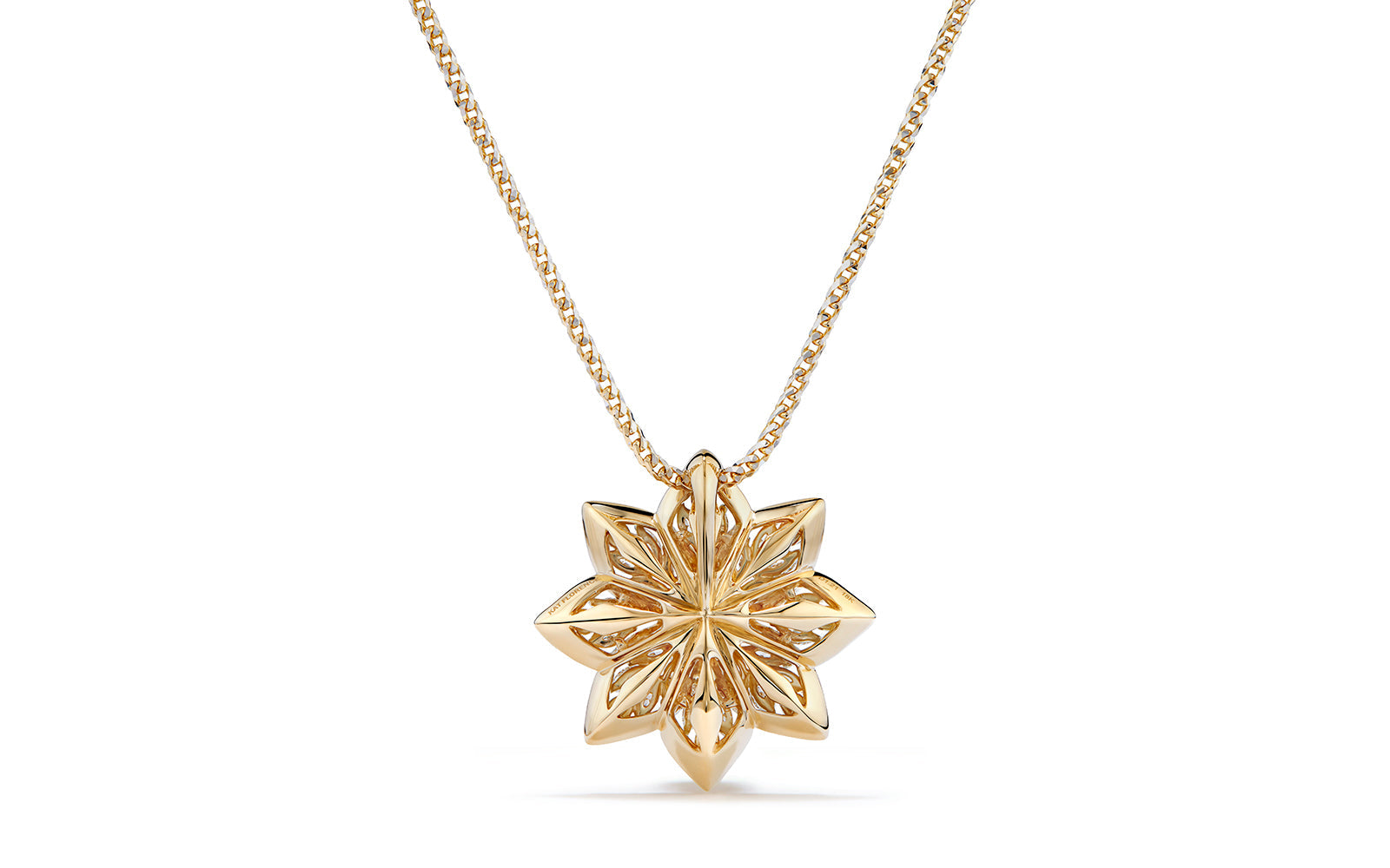 1.21ct D Flawless Diamond Necklace set in 18K Yellow Gold