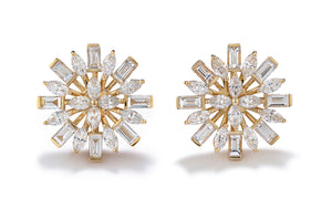 2.86ct D Flawless Diamond Earrings set in 18K Yellow Gold