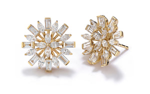 2.86ct D Flawless Diamond Earrings set in 18K Yellow Gold