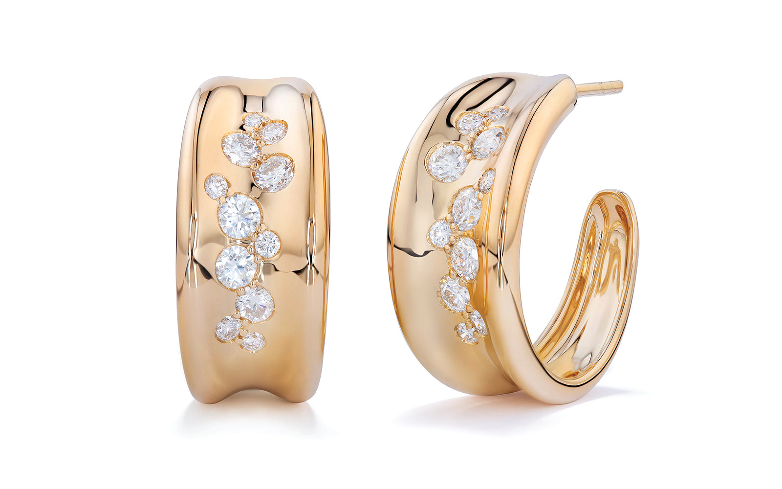 1.22ct D Flawless Diamond Earrings set in 18K Yellow Gold