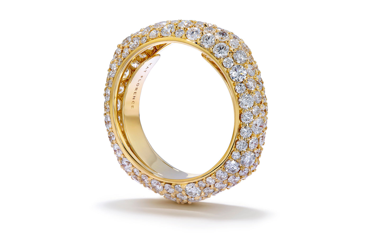 Superellipse 3.83ct D Flawless Diamond Ring set in 18K Yellow Gold
