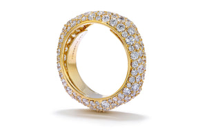 Superellipse 3.83ct D Flawless Diamond Ring set in 18K Yellow Gold