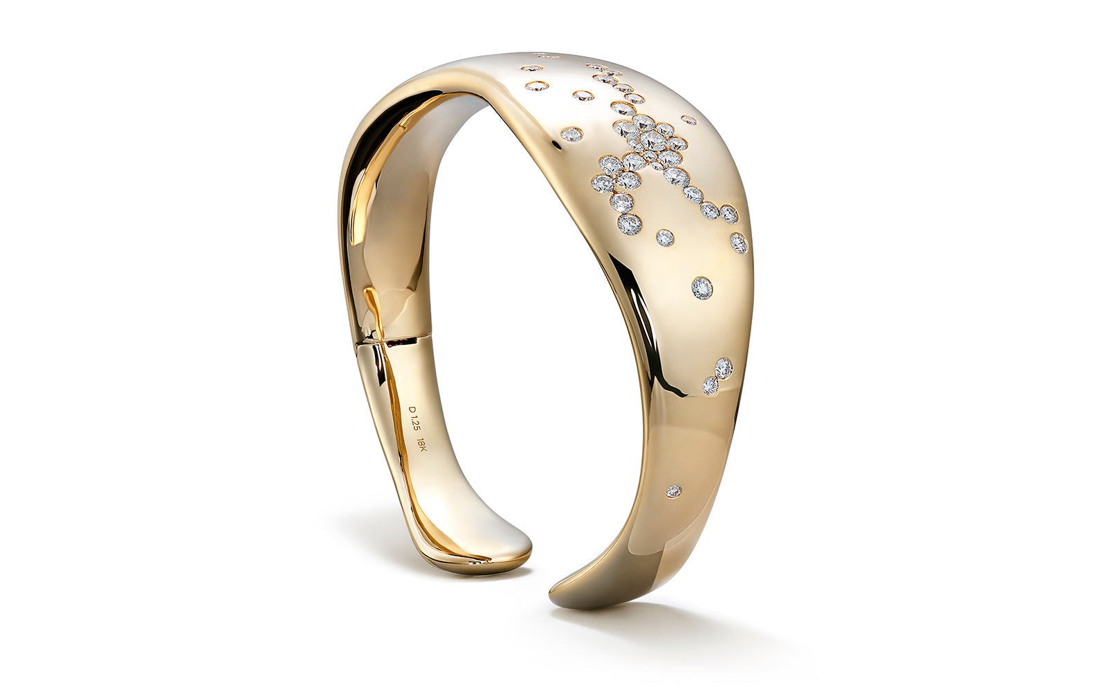 1.25ct D Flawless Diamond Bangle set in 18K Yellow Gold