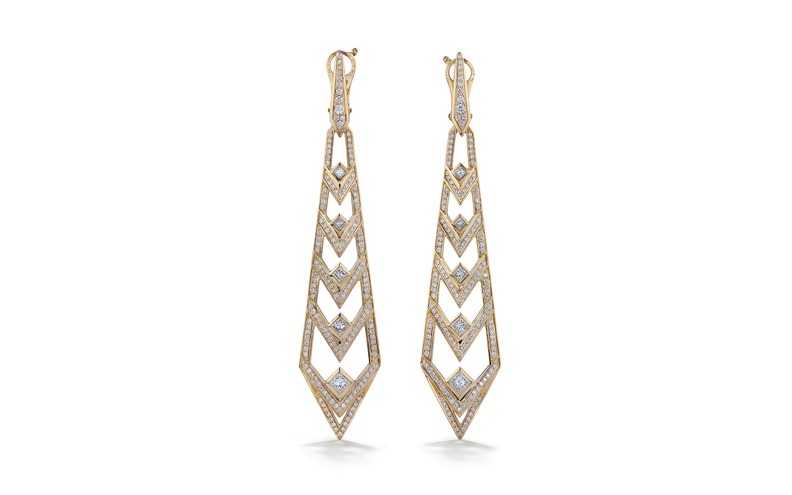 1.56ct D Flawless Diamond Earrings set in 18K Yellow Gold