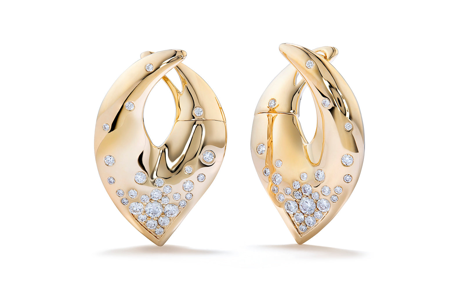 0.76ct D Flawless Diamond Earrings set in 18K Yellow Gold