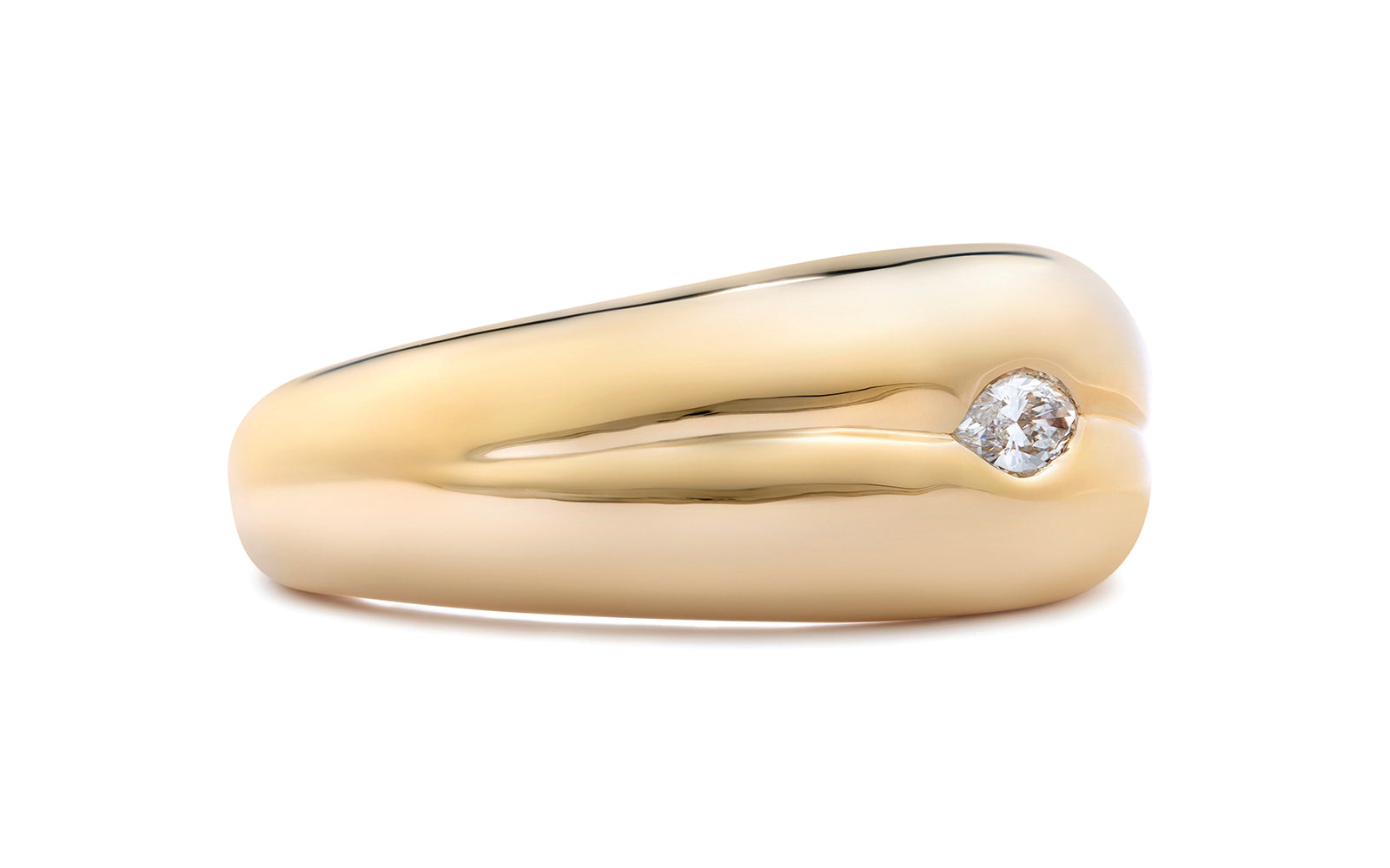 0.12ct D Flawless Diamond Ring set in 18K Yellow Gold