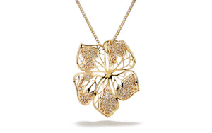 3.23ct D Flawless Diamond Necklace set in 18K Yellow Gold