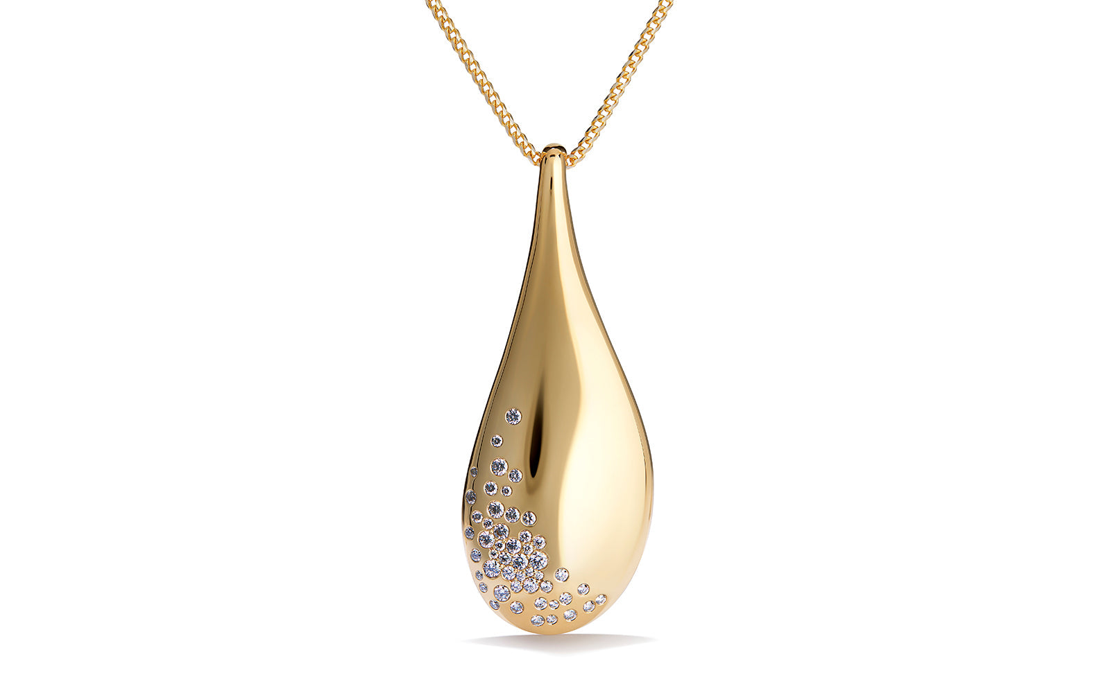 0.76ct D Flawless Diamond Necklace set in 18K Yellow Gold