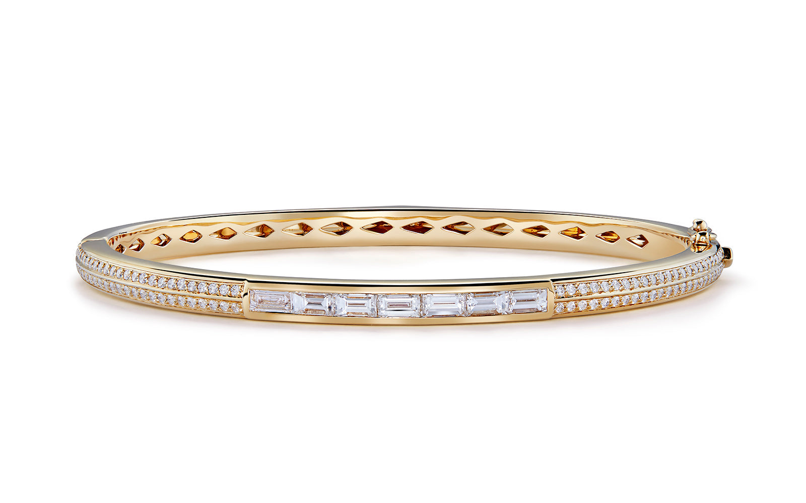 1.74ct D Flawless Diamond Bangle set in 18K Yellow Gold