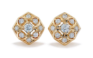 0.64ct D Flawless Diamond Earrings set in 18K Yellow Gold