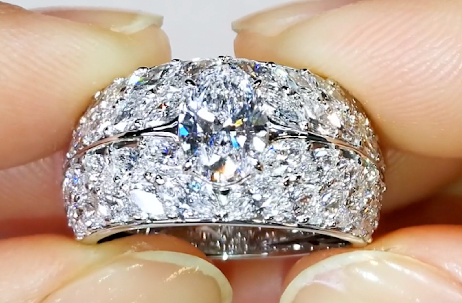 2.10ct D Flawless Golconda Diamond Ring with D Flawless Diamonds set in 18K White Gold