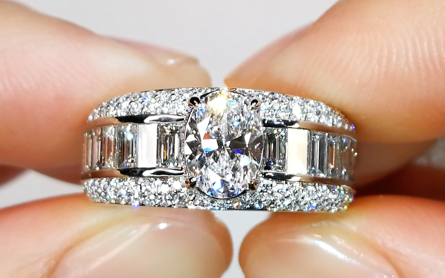 D Flawless Golconda Diamond Ring with D Flawless Diamonds set in Platinum