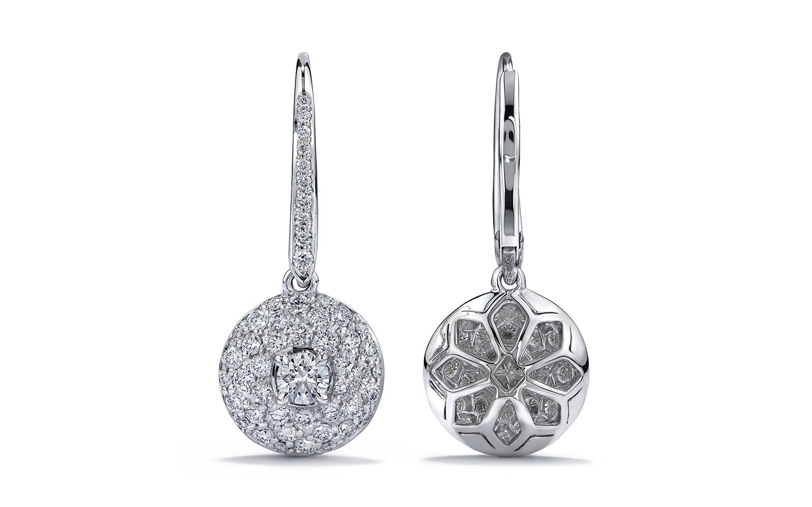 D Flawless Diamond Earrings set in 18K White Gold
