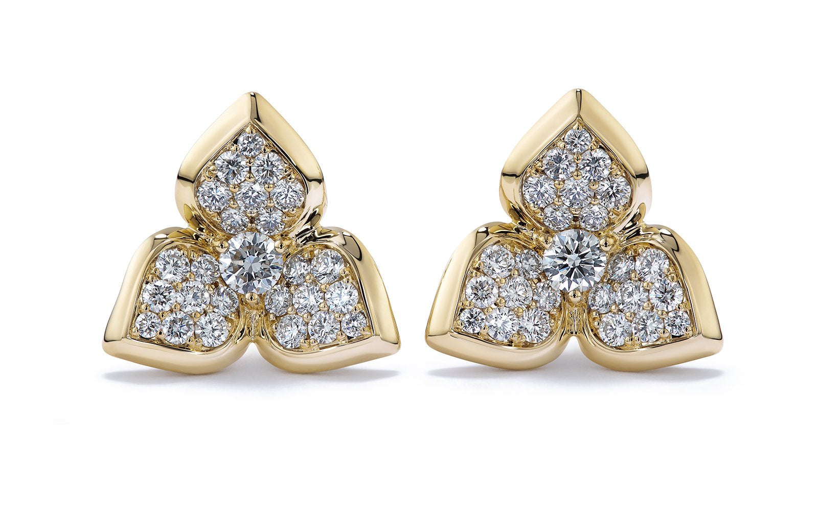 0.68ct D Flawless Diamond Earrings set in 18K Yellow Gold