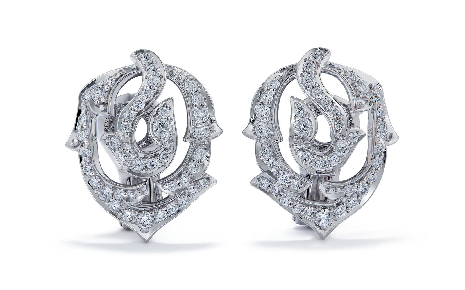 D Flawless Diamond Earrings set in 18K White Gold